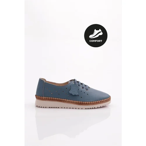 DGN P57 Women's Lace-Up Casual Shoes Genuine Leather Blue