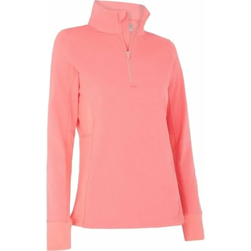 Callaway Womens Space Dye Heather Aquapel Thermal 1/4 Zip Coral Paradise Heather XS