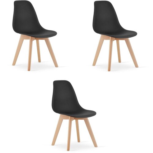  KITO stolica - crna / prirodne noge x 3 Slike