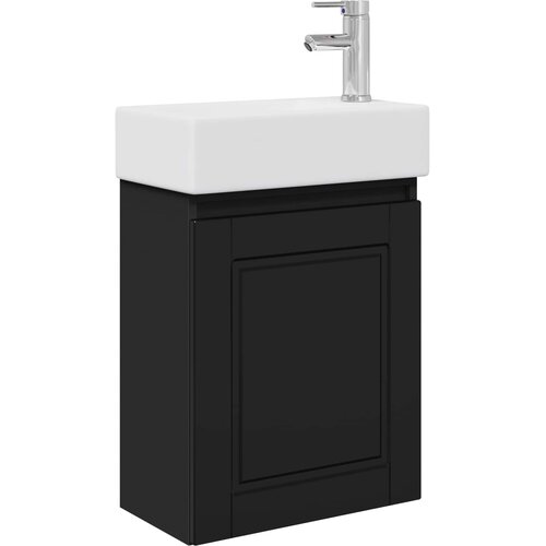 vidaXL Kopalniška omarica s tapo Črna 45,5 x 22,5 x 84 cm, (5000245024) Cene