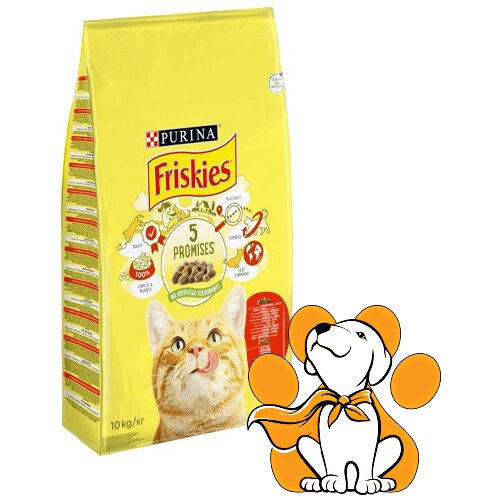 Purina Friskies briketi za mačke adult 10kg, govedina i piletina sa povrćem Slike