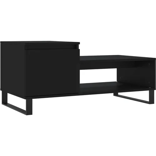 MAISON CHIC Klubska mizica - kavna mizica - Nizka mizica Črna 100x50x45 cm inženirski les, (21755120)