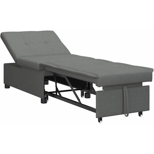  Krevet-sofa na razvlačenje Tamno siva 194 x 50 x 82 cm tkanina Slike