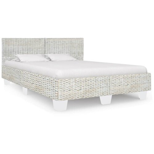 VidaXL okvir za krevet od prirodnog ratana sivi 140 x 200 cm Slike