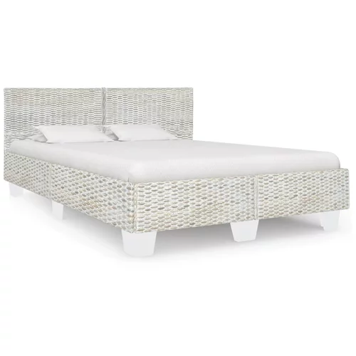vidaXL okvir za krevet od prirodnog ratana sivi 140 x 200 cm