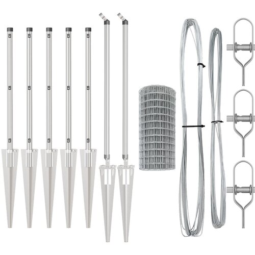 VidaXL Euro Ograda s 7 Čavlima 0.6x10 m Galvanizirani Čelik Slike