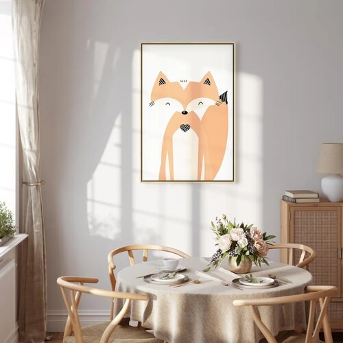  Slika - Happy Fox (1 Part) Vertical 80x120 U prirodnom drvenom okviru Slike