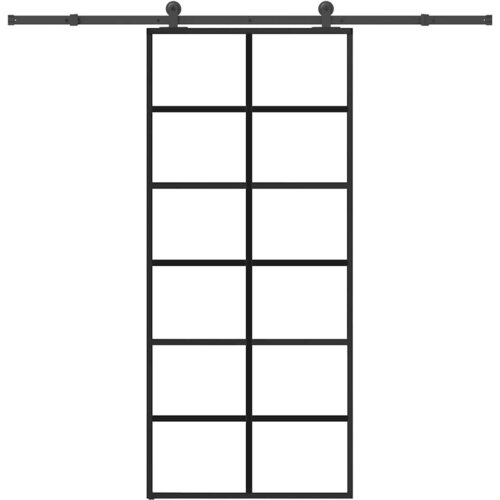 VidaXL Klizna vrata s priborom 90 x 205 cm od ESG stakla i aluminija Slike