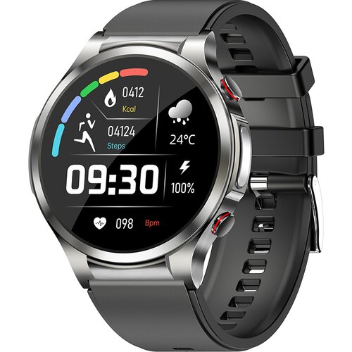 INF Pametna ura z EKG, pulzom, kisikom v krvi, monitorjem spanja DarkGrey, (21236382) Cene
