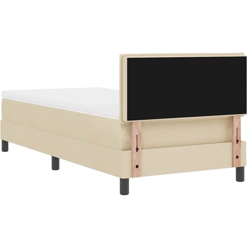  Krevet s opruga kutije s jastukom Krema 90 x 190 cm tkanina Slike