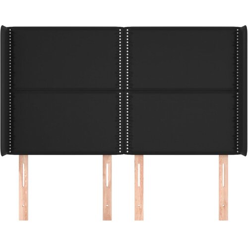  Uzglavlje s u&amp;scaron;ima crno 147x16x118/128 cm od umjetne kože Slike