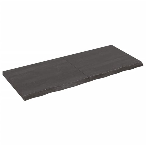 vidaXL Stenska polica temno siva 120x50x4 cm obdelana trdna hrastovina Cene