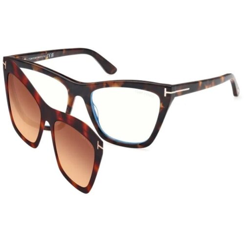 Tom Ford Ženski okvir za dioptrijske naočare Blue block CLIP ON Okviri 0FT5971-B 5254, Smeđi Slike