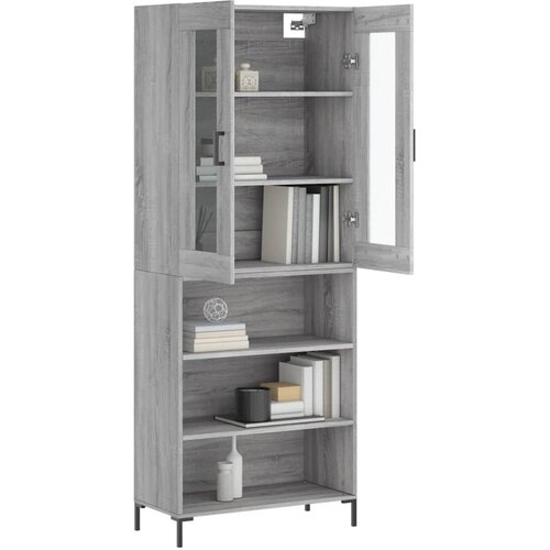  Visoka komoda siva sonome 69,5x34x180 cm od konstruiranog drva Slike