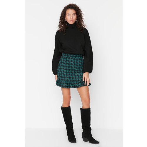 Trendyol Emerald Green Crowbar Pattern Skirt Slike