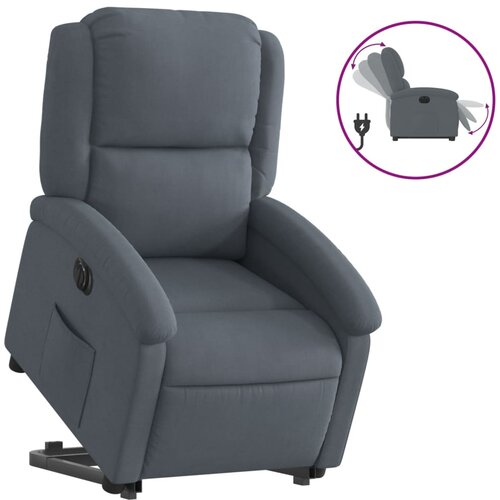 Maison Chic Električni naslanjač - Relax naslanjač s funkcijo vstajanja temno siv žamet, (22062354) Cene