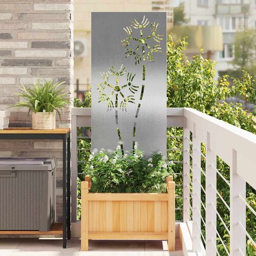 vidaXL Dekorativna ploča za vrt Srebrna 50 x 140 cm Cene