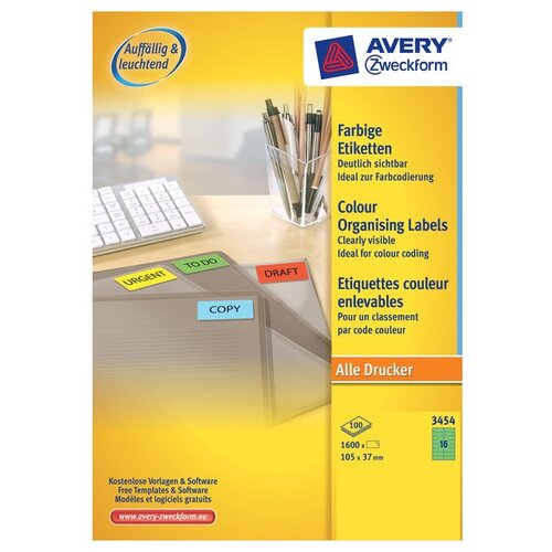 Avery Zweckform Etikete za označevanje, zelene 105 x 37 mm Cene