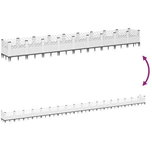  Vrtna sadilica s klinovima bijela 363,5 x 43,5 x 43,5 cm PP Slike