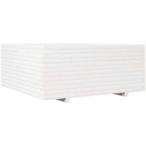  Vrtna sadilica bijela 110x110x49,5 cm od masivne borovine Slike