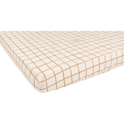 Malomi Kids Napenjalna bombažna rjuha za otro&amp;scaron;ko posteljico 60x120 cm Camel Check - Malomi Kids Slike