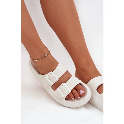 VINCEZA Ladies Foam Slides With Buckles Slike