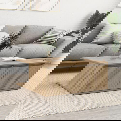 VidaXL Stolić za kavu hrast artisan 80 x 80 x 31 cm Konstruirano drvo Slike