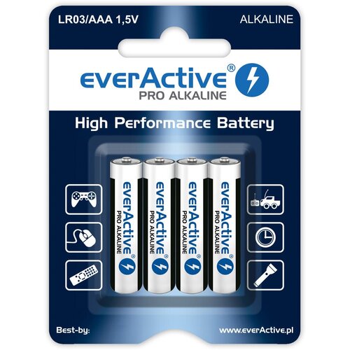 EverActive PILHAS EVERACTIVE AAA LR03 PARA BRINQUEDOS, CONTROLES REMOTOS E LANTERNAS, PACOTE COM 4 UNIDADES, (5000261565) Cene