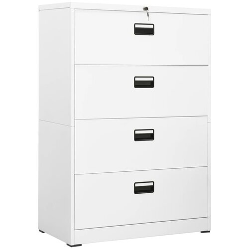 VidaXL Arhivska omarica bela 90x46x134 cm jeklo, (20960544) Slike