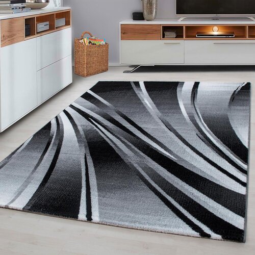 Novel Ravno Tkana Preproga Parma, Črna, 280x370cm Slike