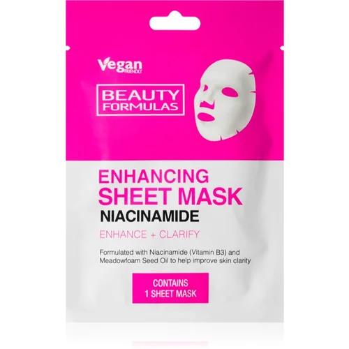 Beauty Formulas Niacinamide hranilna tekstilna maska 1 kos