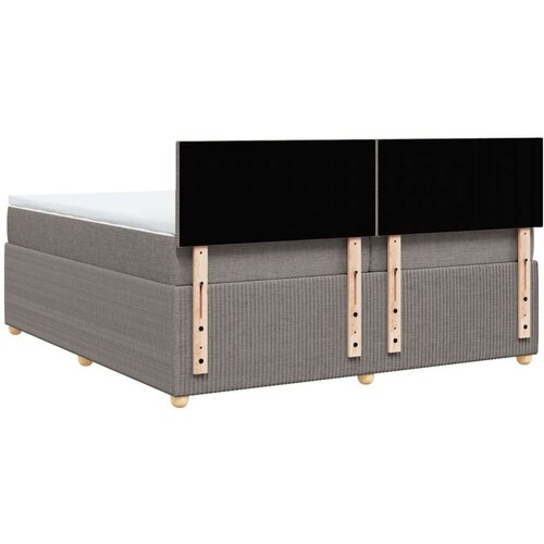 VidaXL Krevet s oprugama i madracem smeđesivi 200x200 cm od tkanine Slike