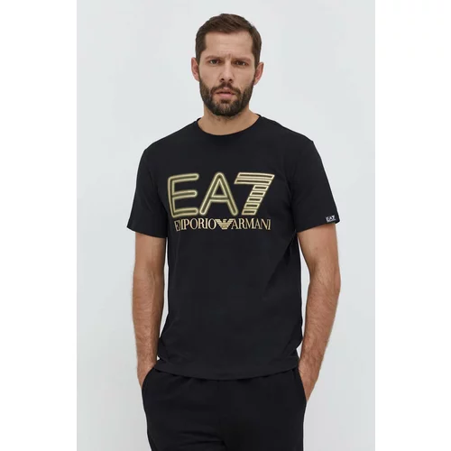 Ea7 Emporio Armani Majica kratkih rukava za muškarce, boja: crna, s tiskom
