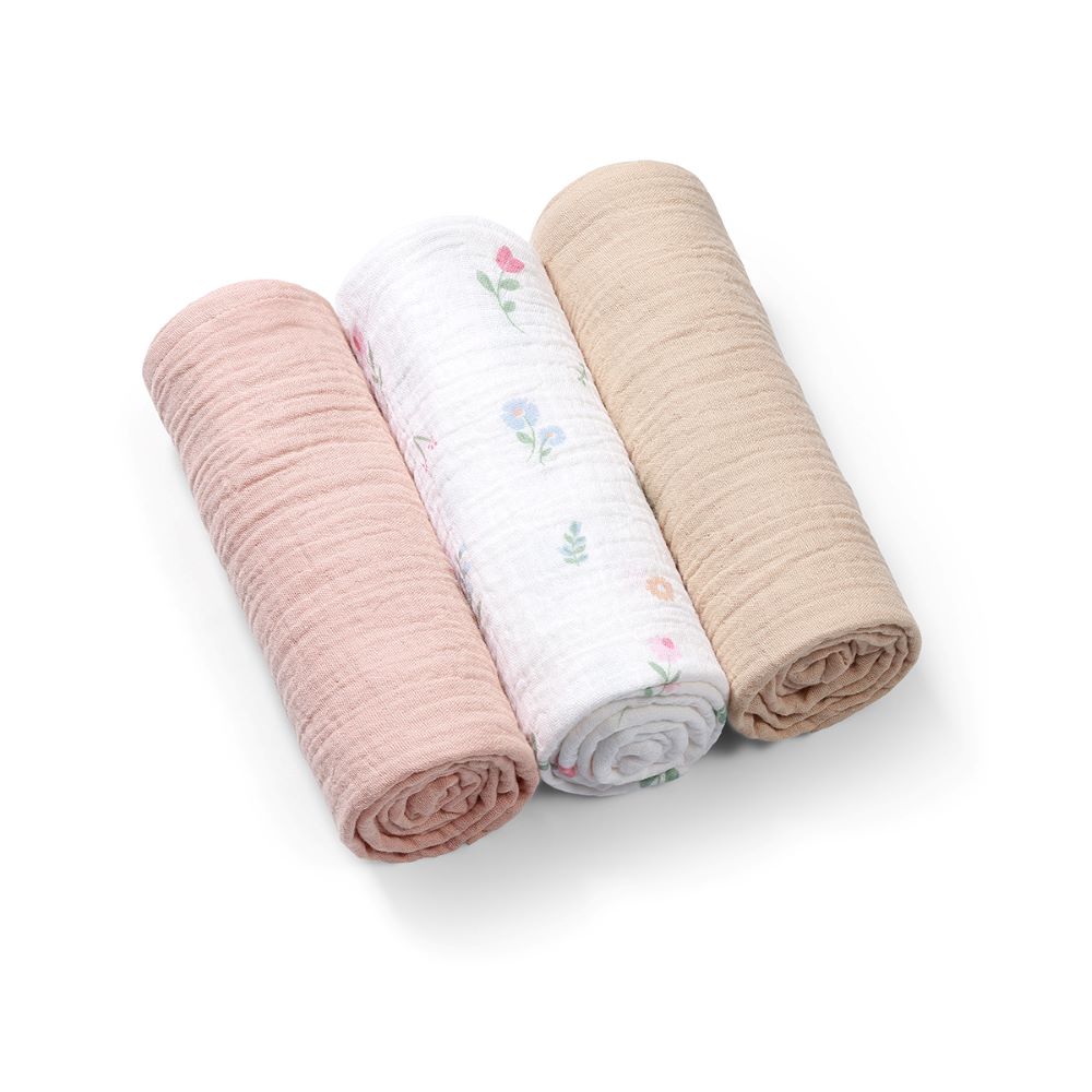 BabyOno Tetra pelene Muslin Cvijeće, boja breskve Cijene