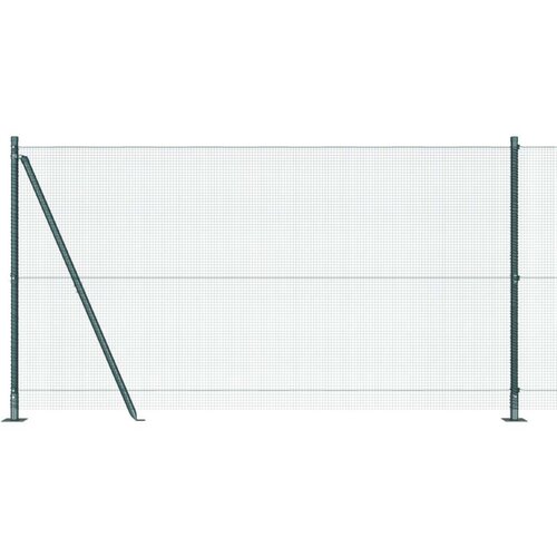 VidaXL Zavarena žičana ograda s 13 flanged postovima Zelena 1,2x50 m Čelik Slike