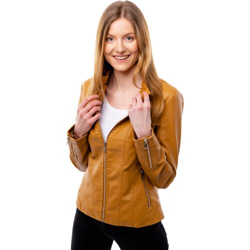 Glano Women's leatherette jacket - brown Slike
