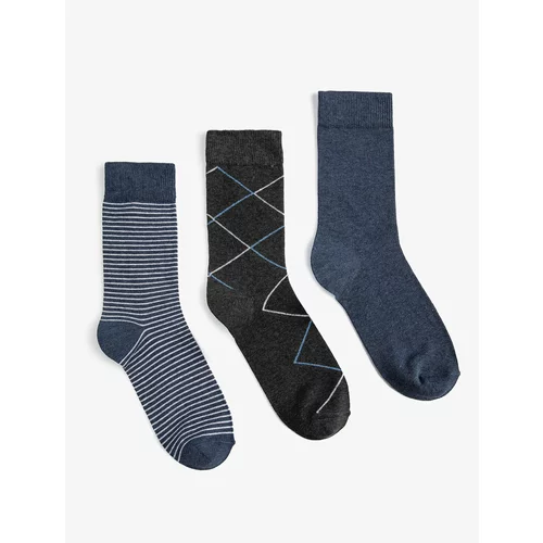 Koton Set of 3 Crewneck Socks Multicolored, Geometric Pattern