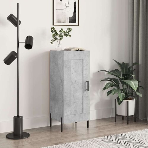  Komoda siva boja betona 34 5x34x90 cm od konstruiranog drva Slike