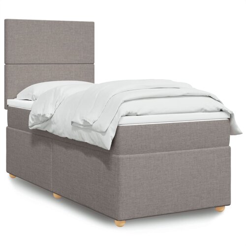  The Living Store Box spring postelja z vzmetnico taupe 100x200 cm blago - Box Spring Postelja, (21457851) Slike