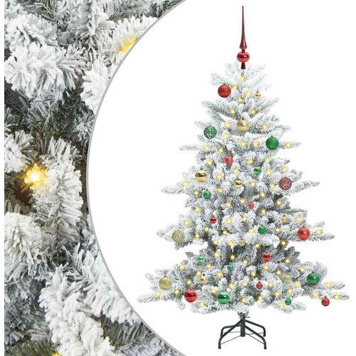 VidaXL Umjetno božićno drvce s nogom with LEDs s stalakom 150cm PVC Slike