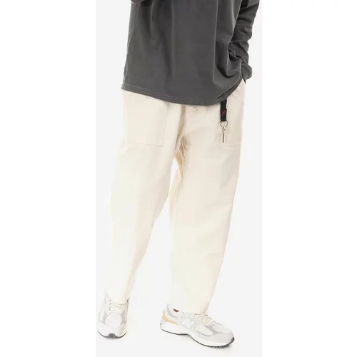 Gramicci Pamučne hlače Loose Tapered Pant boja: bež, široke, srednje visoki struk, G103.OGT-cream