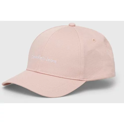 Calvin Klein Jeans Bombažna bejzbolska kapa roza barva