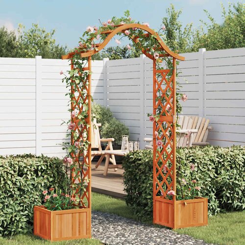 Furnova Vrtna pergola s cvetličnima koritoma iz trdnega lesa jelke, (21919229) Cene