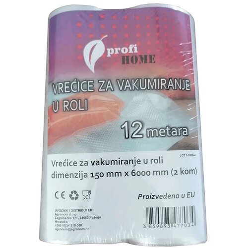 Profi HOME Folije za vakumiranje u roli, 150x6000mm, 2 komada, Providne Slike