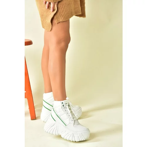Fox Shoes White Women's High Heeled Sneakers Boots