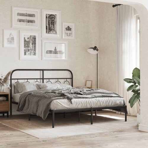  The Living Store Kovinsko vzglavje črno 137 cm - Vzglavje, (21496225) Cene