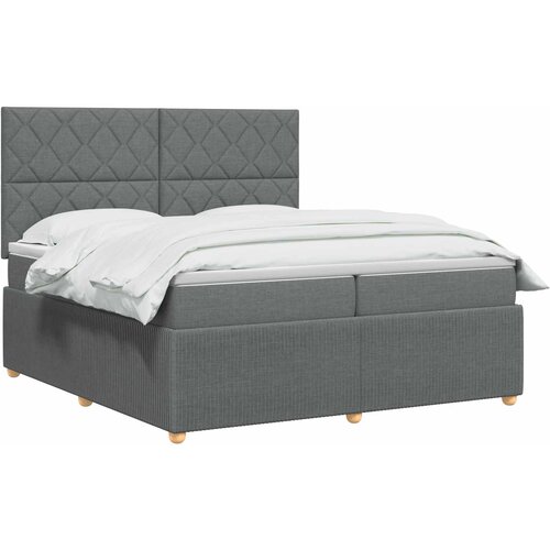  Boxspring krevet s madracem Tamnosiva 200 x 200 cm Tkanina Slike