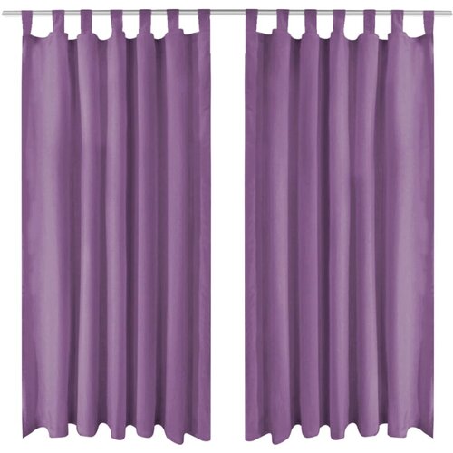 vidaXL Zavese iz mikro satena 2 kosa z zankami 140x225 cm lila barve Cene