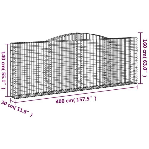  Lučne gabionske košare 6 kom 400x30x40/60 cm pocinčano željezo Cijene