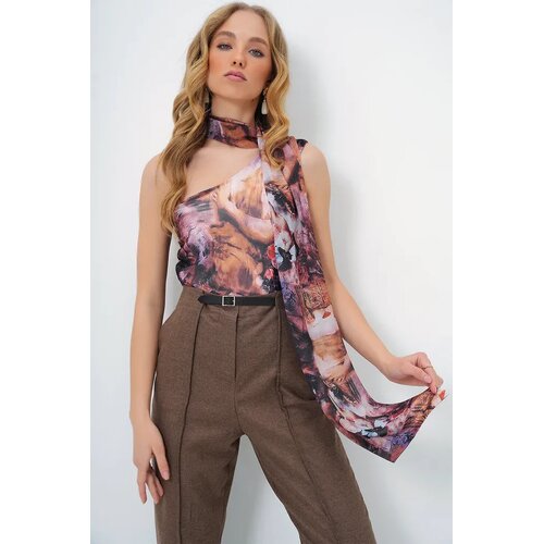Trend Alacati Stili Ženska bluza bez rukava Alc-X13450, Brod izrez, Šarena Cene